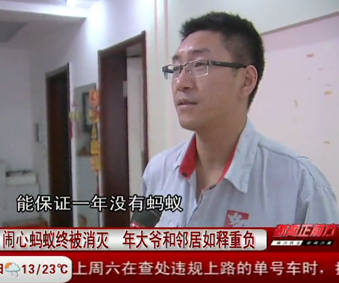 遼寧衛視都市頻道新北方報道沈陽清波消殺公司免費為市民消滅螞蟻
